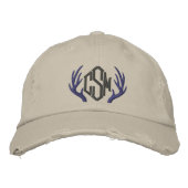 Custom Deer Antler Monogram Cap Bestickte Baseballkappe (Vorderseite)