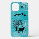 Custom Deer Silhouette Apple iPhone 12 Fall Case-Mate iPhone Hülle (Rückseite)