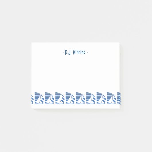 Custom Deko Blue Racing Sailbots Sticky Notes Post-it Klebezettel (Vorderseite)