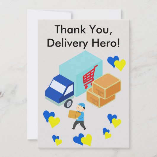 Custom Delivery Driver Card With Editable Note Dankeskarte (Vorderseite)