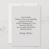 Custom Delivery Driver Card With Editable Note Dankeskarte (Rückseite)