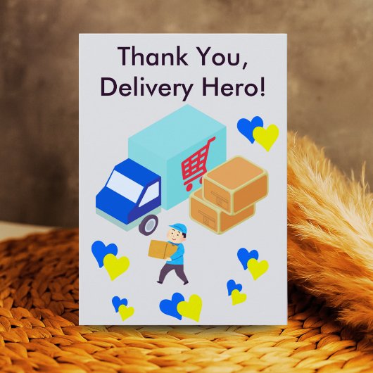 Custom Delivery Driver Card With Editable Note Dankeskarte