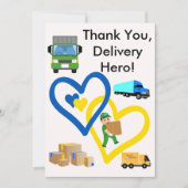 Custom Delivery Driver Card With Editable Note Dankeskarte (Vorderseite)