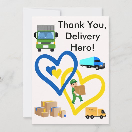 Custom Delivery Driver Card With Editable Note Dankeskarte (Vorderseite)