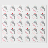 Custom Delphin Frohe Weihnachtskinder Packpapier (Flach)