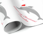 Custom Delphin Frohe Weihnachtskinder Packpapier (Rolleneckpunkt)
