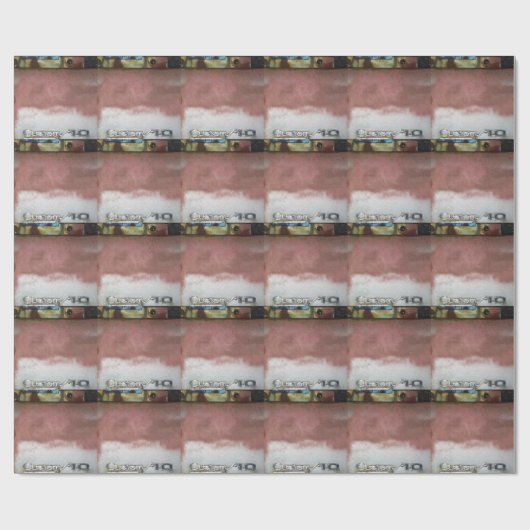 Custom Deluxe Rosa und Weiß Geschenkpapier (Flach)