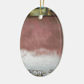 Custom Deluxe Rosa und Weiß Keramik Ornament (Links)