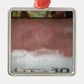 Custom Deluxe Rosa und Weiß Silbernes Ornament (Vorne)