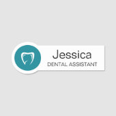 Custom Dental Assistant Name Badge Tooth Logo Namensschild (Vorderseite)