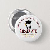 Custom Dental School Abschluss Maroon Gold Button (Vorne & Hinten)