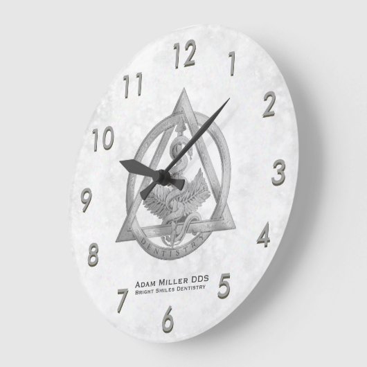Custom Dentist Clock White Große Wanduhr (Winkel)