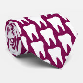 Custom dentist neck tie with molar tooth pattern krawatte (Gerollt)