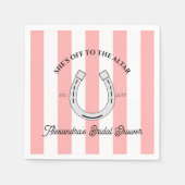 Custom Derby Dusche Rosa Cabana Streifen Horseshoe Serviette (Vorderseite)