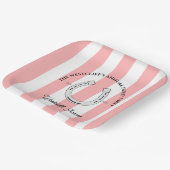 Custom Derby Party Pink Cabana Stripes Horseshoe Pappteller (Gewinkelt)
