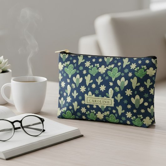 Custom Desert Cactus & Succulent Pattern Zubehörtasche