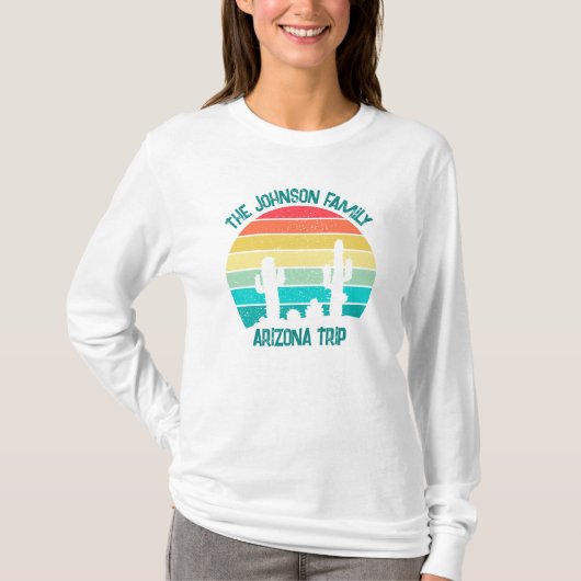 Custom Desert Cactus Sunset Women's Long Sleeve T-Shirt (Vorderseite)