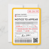 CUSTOM DESIGN Bar Mitzvah New York Ticket Einladung (Vorderseite)