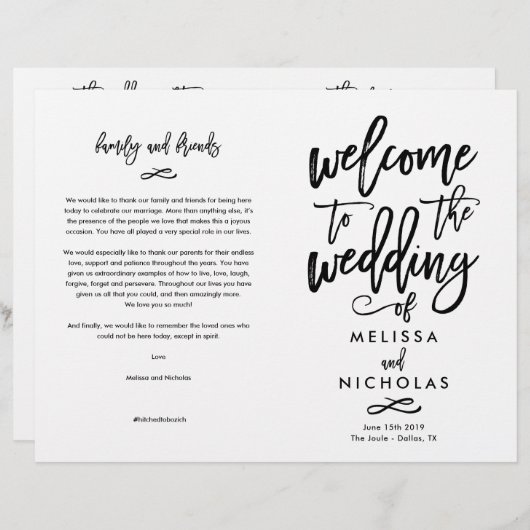 Custom Design - Melissa und Nicholas Program FINAL (Vorne/Hinten)