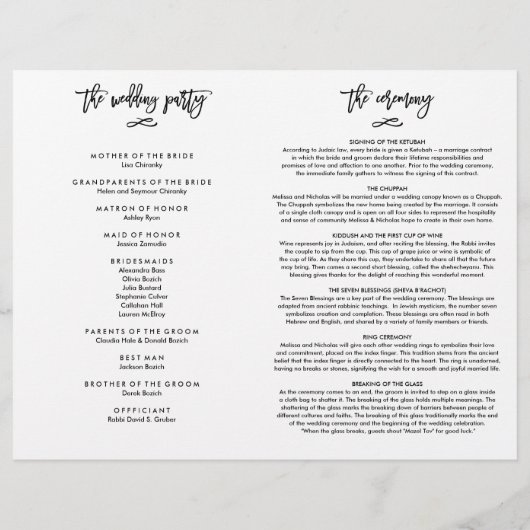 Custom Design - Melissa und Nicholas Program FINAL (Rückseite)