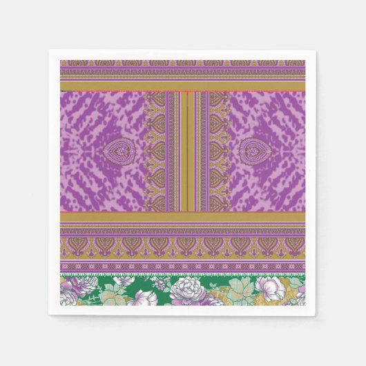 Custom Design Napkins | Farbige Streifen Serviette (Vorderseite)