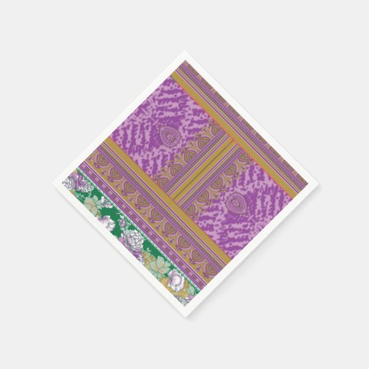 Custom Design Napkins | Farbige Streifen Serviette (Ecke)