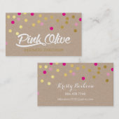 CUSTOM DESIGN - Rosa Oliven-Wohngestaltung Visitenkarte (Vorne/Hinten)