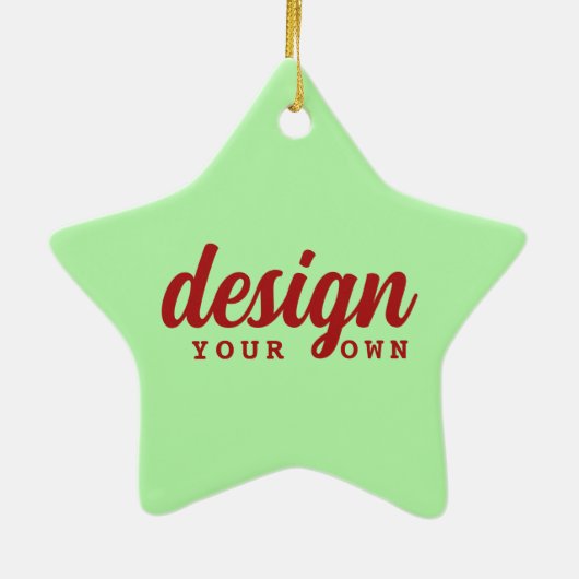 Custom Design Weihnachtssterndekoration Personalis Keramik Ornament (Hinten)
