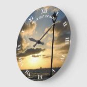 Custom Design With Your Own Foto and Your Text Große Wanduhr (Winkel)