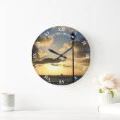 Custom Design With Your Own Foto and Your Text Große Wanduhr (Zuhause)