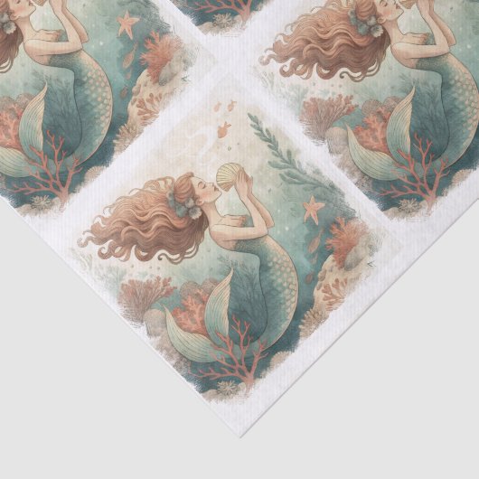 Custom designed tissue paper MERMAID Seidenpapier (Ausschnitt)