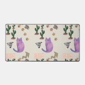 Custom Desk Mat Cat Fish Cactus Schreibtischunterlage (Vorderseite)