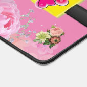 Custom Desk Mat für Salon Eigentümer Floral Girly Schreibtischunterlage (Ecke)