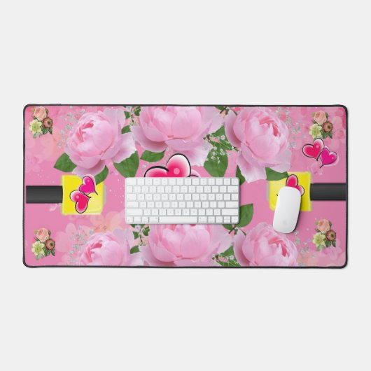 Custom Desk Mat für Salon Eigentümer Floral Girly Schreibtischunterlage (Tastatur & Maus)