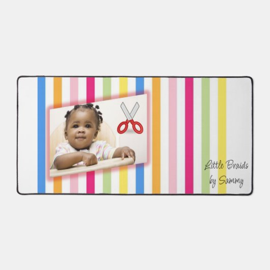 Custom Desk Mat für Salon Eigentümer Little Braids Schreibtischunterlage (Vorderseite)
