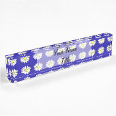 Custom Desk Name Plate Blue Daisiy Daisy Namensplakette
