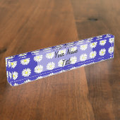 Custom Desk Name Plate Blue Daisiy Daisy Namensplakette (Seite)