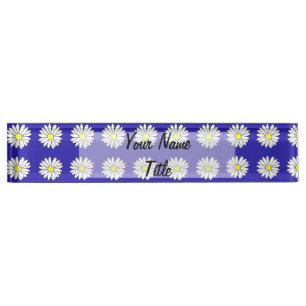 Custom Desk Name Plate Blue Daisiy Daisy Namensplakette