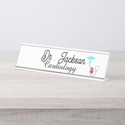 Custom Desk Name Plate for cardiologist  Schreibtischnamensplakette (Vorderseite )