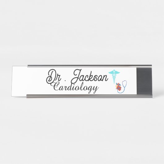Custom Desk Name Plate for cardiologist  Schreibtischnamensplakette (Vorderseite )