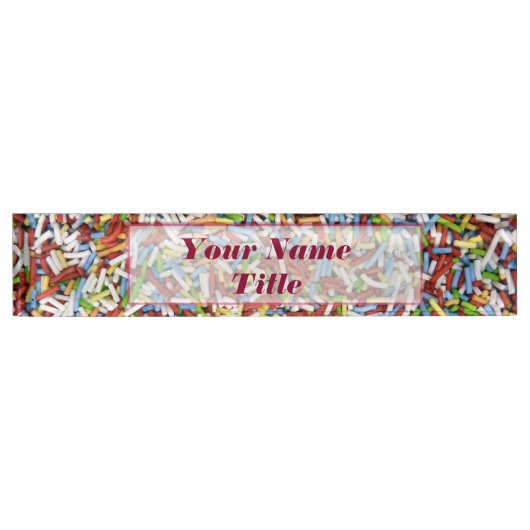 Custom Desk Name Plate Sugar Sprinkles farbenfroh Namensplakette (Vorderseite)