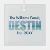 Custom Destin Beach Vacation Bewahren Weihnachten Ornament Aus Glas (Vorderseite)