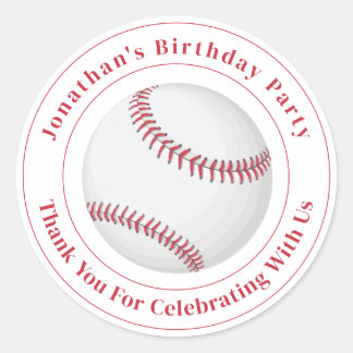 Custom Details Baseball Ball Sport Birthday Event Runder Aufkleber
