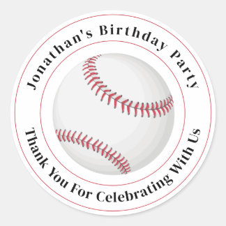 Custom Details Baseball Ball Sport Birthday Event Runder Aufkleber