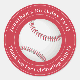 Custom Details Baseball Ball Sport Birthday Event Runder Aufkleber