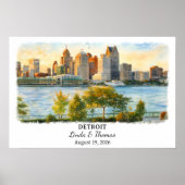 Custom Detroit Wall Art, Michigan Poster (Vorne)