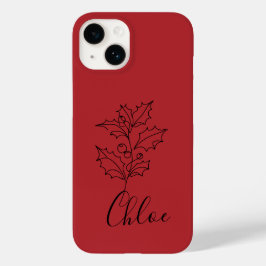 Custom Dezember Holly Birth Blume Geschenk Case-Mate iPhone 14 Hülle