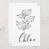Custom Dezember Holly Birth Blume Geschenk Einladung (Vorne/Hinten)