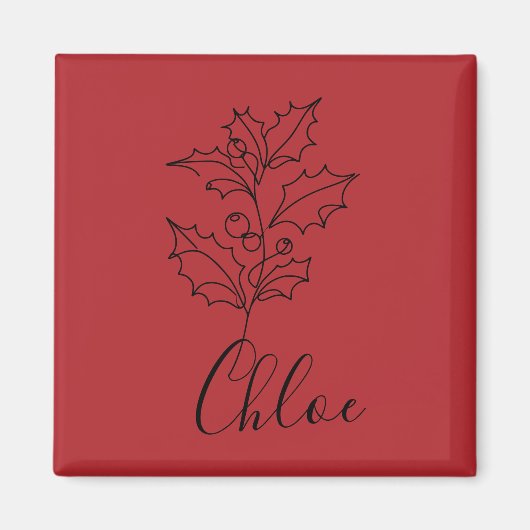Custom Dezember Holly Birth Blume Geschenk Magnet (Vorne)