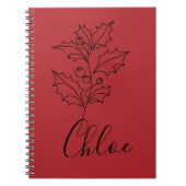 Custom Dezember Holly Birth Blume Geschenk Notizblock (Vorderseite)
